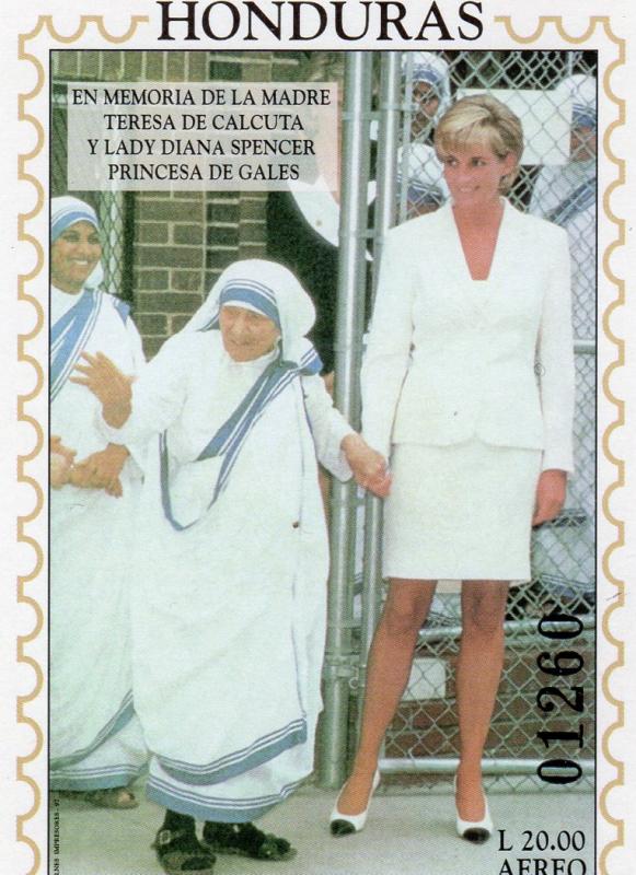 Honduras 1997 Sc#C1013 Diana Princess of Wales with Mother Teresa SS Imperf.MNH