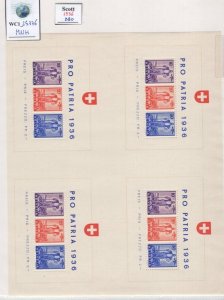 WC1_25776.SWITZERLAND. Block of 4 1936 DEFENSE FUND souv. sheets. Sc.B80. MNH
