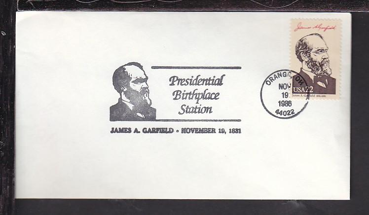 James Garfield Birthplace 1986 Cancel Cover BIN 