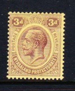 Album Treasures Nyasaland Scott # 16  3p  George V Mint Hinged