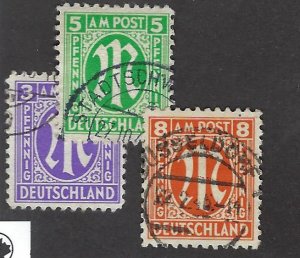 Germany Occupation SC 3N2, 3N4, 3N6 Used F-VF...Great!