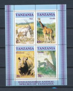 Tanzania 1986  Scott 319-322 sheet MNH, Endangered species