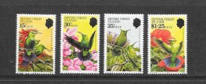 BIRDS - BRITISH VIRGIN ISLANDS #422-5 HUMMINGBIRDS  MNH