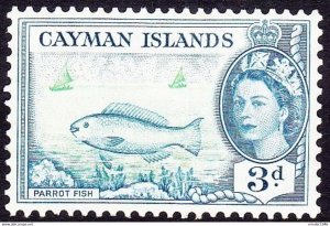 CAYMAN ISLANDS 1955 QEII 3d Bright Green & Blue SG154 MH