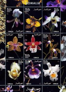 Somalia 2000 ORCHIDS Sheet (9) Perforated Mint (NH)