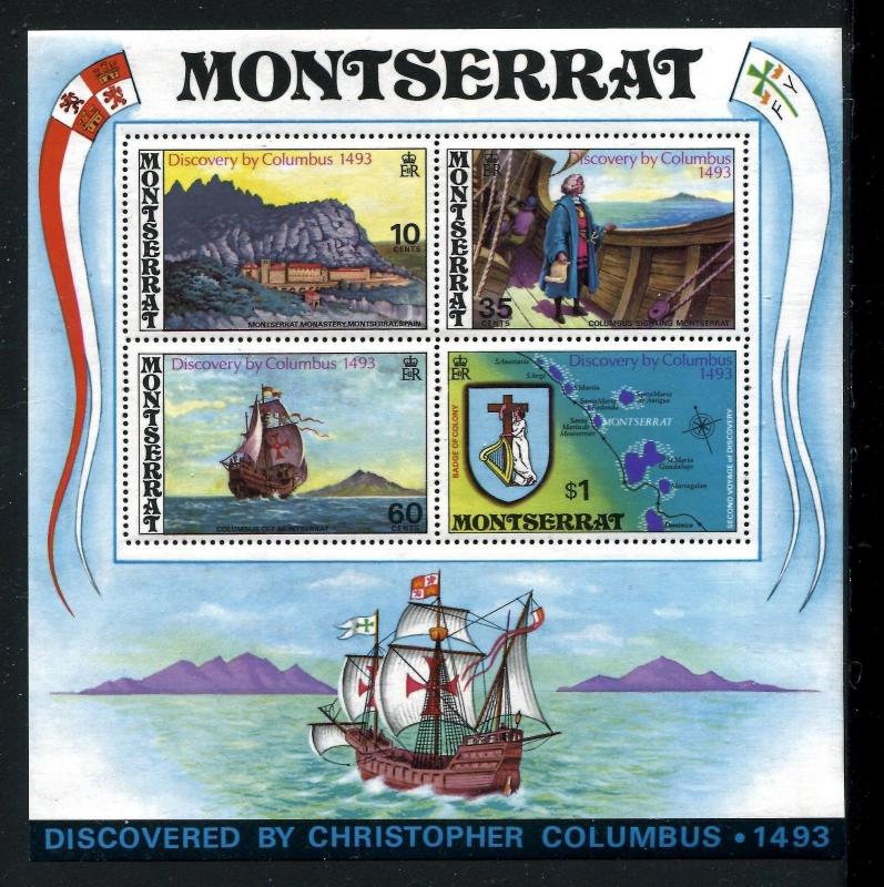 Montserrat 295a, MNH Discovery of America 500th Ann 1973. Columbus Ship x20421