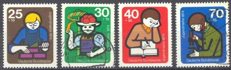 Germany Sc# B508-B511 Used 1974 25+10pf-70+35pf Boys & Girls