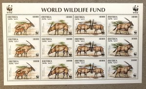 Eritrea 1996 WWF Oryx sheetlet, MNH.  Scott 261, CV $26.00