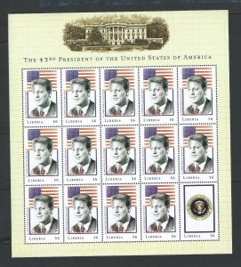 Liberia Stamp American Presidents sheets mnh  sc #  1125-1128