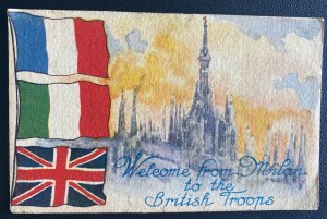 1918 British Field Post Postcard Censored Cover To Portsmouth England