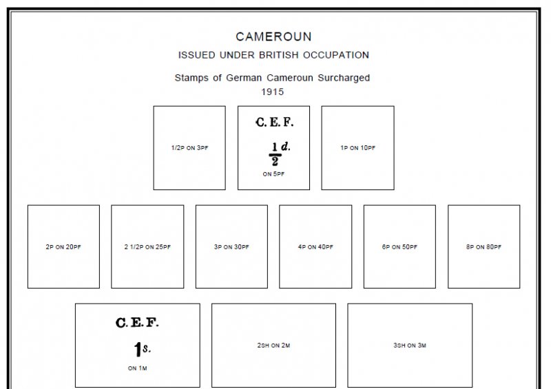 CAMEROUN STAMP ALBUM PAGES 1863-2011 (168 PDF digital pages)