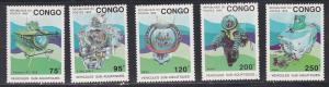 Congo Republic # 1021-1025 & 1026, Deep Sea Submersibles, NH, 1/2 Cat.