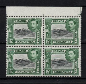 Kenya Uganda Tanganyika 1938 15c SG138 MNH block WS28382