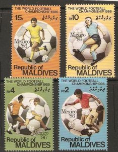 MALDIVE ISLANDS SG1175/7 WORLD CUP FOOTBALL MTD