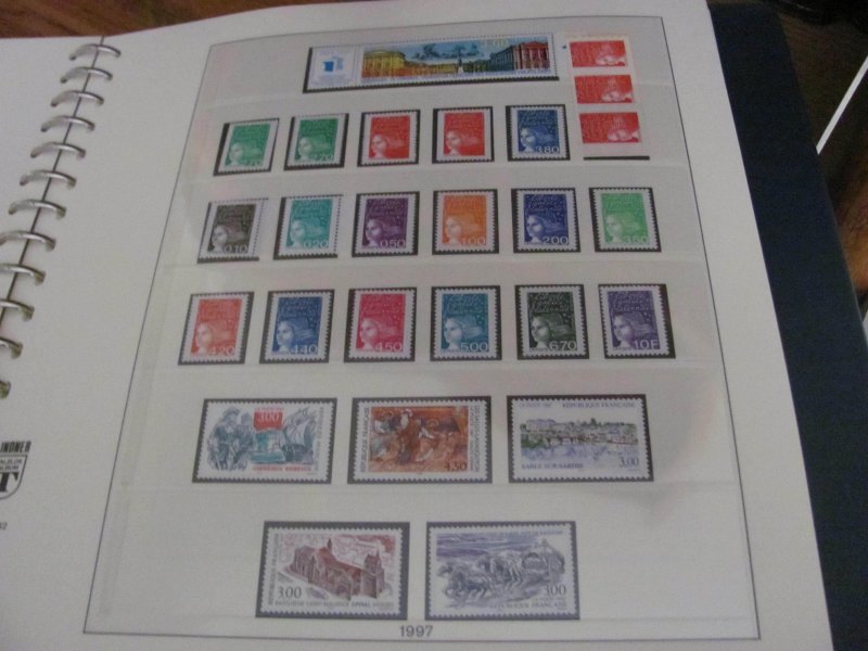 FRANCE MNH 1994-2000 LINDNER ALBUM COMPLETE W/SS &  BOOKLETS (95)