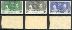 Gibraltar SG118/20 1937 Coronation U/M Cat 6.50 pounds