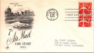 FDC 1960 SC #C61 Artcraft Cachet - Atlantic City, NJ - Pair - F77096