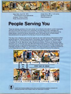 USPS SOUVENIR PAGE PEOPLE SERVING YOU 1973