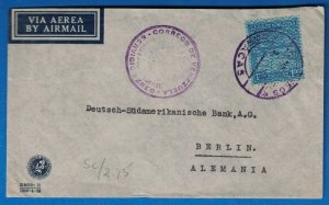 1930s VENEZUELA Ad Cover-Banco Holandes Caracas to Berlin, Germany Air Mail C12  