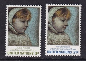 United Nations New York #224-225  MNH  1971  Maia by Picasso