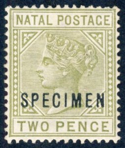 NATAL 1887 SC #74a F MH DIE A SPECIMEN Overprint scv $110.00  *Bay Stamps*