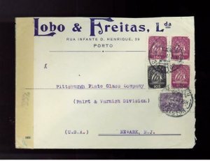 1944  Portugal Censored Cover Lobo & Freitas Commercial