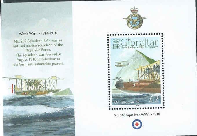 WD04/01/21-Gibraltar - 2008 - Royal Air Force Stamp Souvenir Sheet Scott #1141a