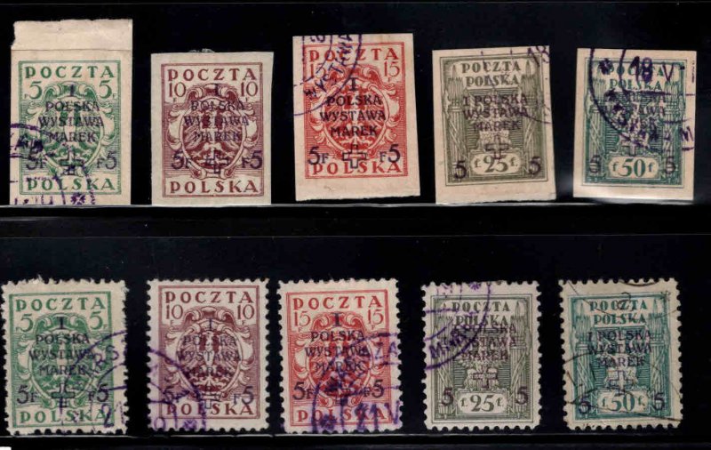 Poland Scott B1-B10 Used semi postal stamp set