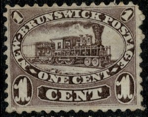 CANADA NEW BRUNSWICK QV 1860-63 1c BROWN-PURPLE USED (VFU) SG8 P.12 VF