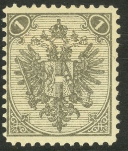 BOSNIA AND HERZEGOVINA 1890-94 1k Light Gray Arms P.11 1/2 Sc 2,SG67 MH