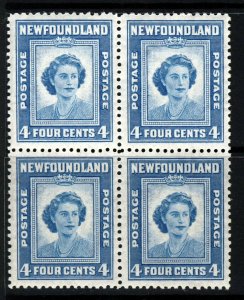 NEWFOUNDLAND CANADA 1947 Princess Elizabeth's 21st Birthday 4c. BLOCK SG 293 MNH