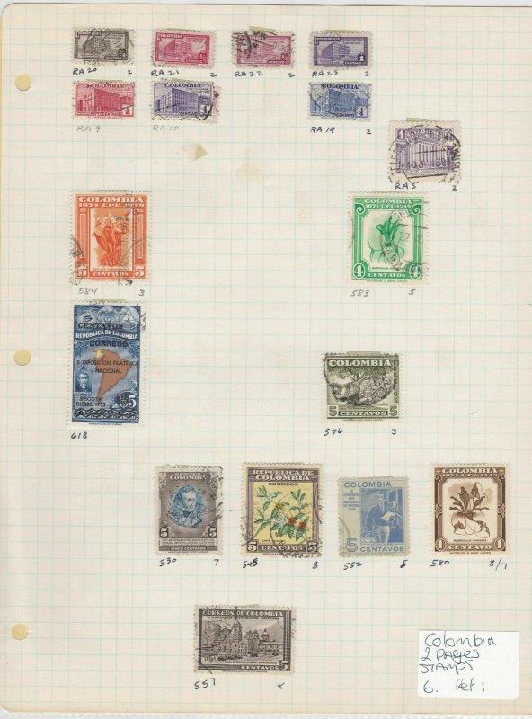 Colombia Stamps 2 Pages Ref: R6457