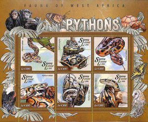 A8470 - SIERRA LEONE -ERROR MISPERF Stamp Sheet - 2015 Snakes PYTHONS