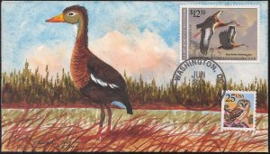 Vaughn Hord Hand Painted FDC for the Federal 1990 Duck Stamp
