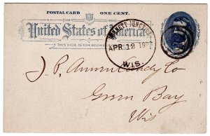 (I.B) US Railway : Post Card 1c (Harnett Junction)