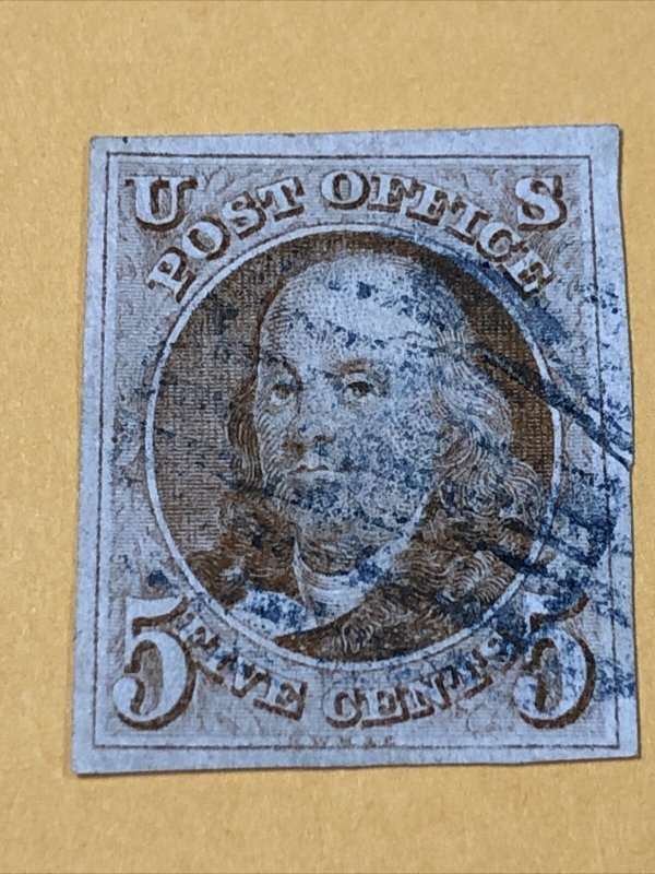 US 1 Franklin 5C Used: Extra Fine Nice Cancel Great Shade