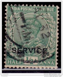 India 1931, King George V, 1/2a Service overprint, Scott# O79, used