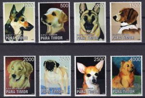 Timor (East) 1999   Dogs Set  (8) Perforated MNH