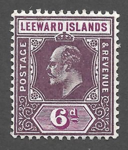 Doyle's_Stamps: 1911 MH Leeward Islands King Edward VII 6d Stamp, Scott #36*