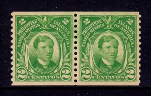 PHILIPPINES — SCOTT 326 — 1928 2c RIZAL COIL — MNH PAIR — SCV $38
