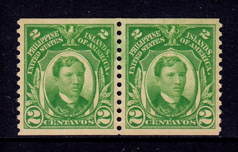 PHILIPPINES — SCOTT 326 — 1928 2c RIZAL COIL — MNH PAIR — SCV $38