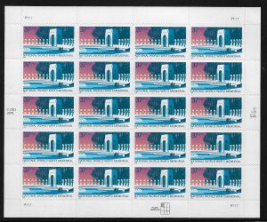 US #3862 37c Nat'l WWII Memorial Sheet, VF/XF OG NH, fresh sheets, STOCK PHOTO