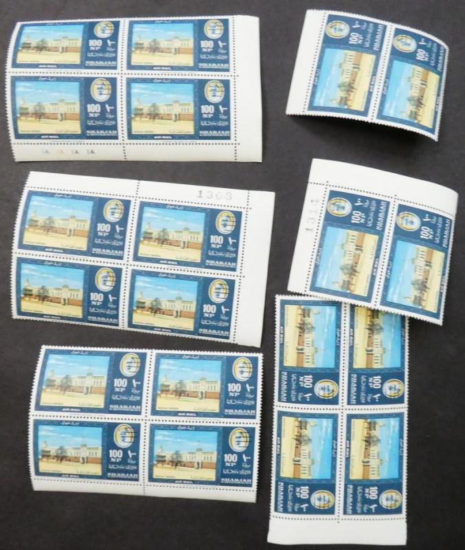 EDW1949SELL : SHARJAH 1964 Scarce holding of 20 Cplt sets all w/3 Bar Ovpt VFMNH