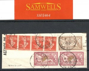 FRANCE PO ABROAD SMYRNA Stamps MILITARY CDS 1919 Turkey Used Piece SS3464