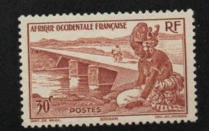 FRENCH West Africa Scott 37 MH* Bamako Dike stamp