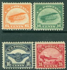 EDW1949SELL : USA 1918-23 Scott #C1-2, 5-6 All Mint Original Gum. Catalog $285.