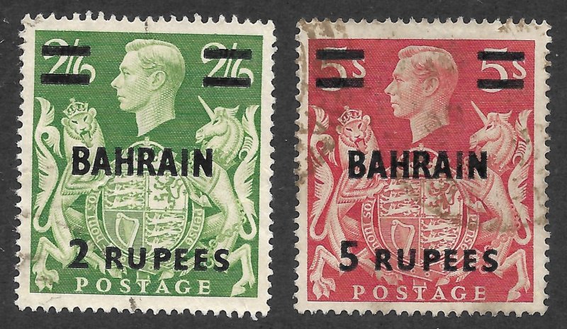 Doyle's_Stamps: Used BAHRAIN Scott #60 & #61 KGVI British Crown Issues