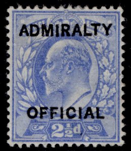 GB EDVII SG O105, 2½d ultramarine, M MINT. Cat £475.