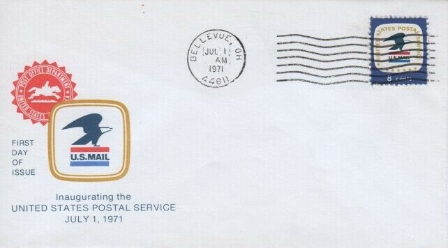 1396  8c  USPS  7-1-71  - Bellevue, OH