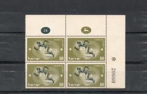 Israel Scott #37 Maccabiah Plate Block #>20000 MNH!!